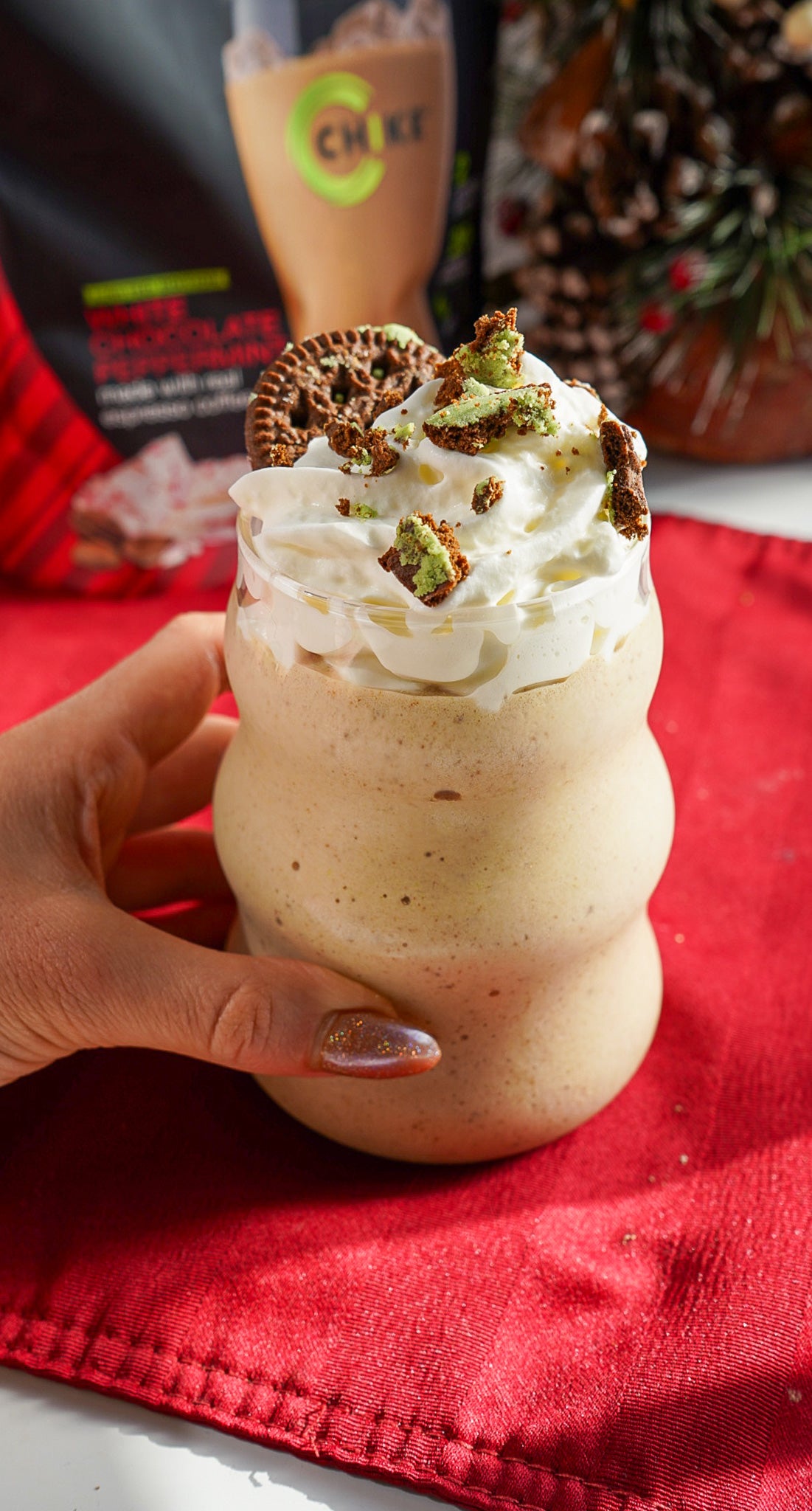 White Chocolate Peppermint Cookies & Cream Protein Frappuccino